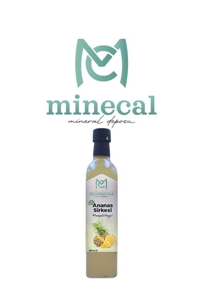 Minecal Ananas Sirkesi 500 ml – %100 Katkısız Doğal | Şekersiz | Koruyucu Içermez - 1