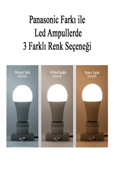 Panasonic 4,9W (40W) E27  Led Ampul 2700K Sarı Işık 6 Adet - 2