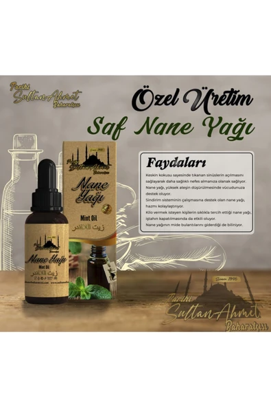 Tarihi SultanAhmet Baharatçısı Nane Yağı 20 ml | %100 Doğal | Katkısız Uçucu Bitkisel Yağ - 3