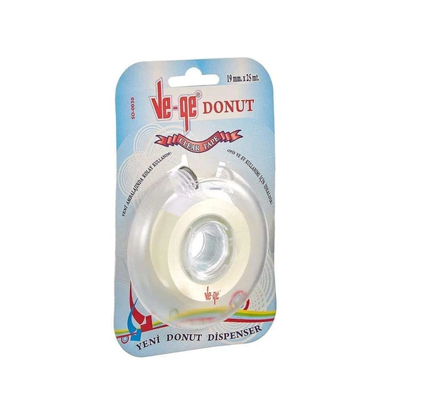Vege Görünmez Bant Donut Bant Makinalı 19mmx25mt Renk- (şeffaf KRİSTAL) ürün görseli