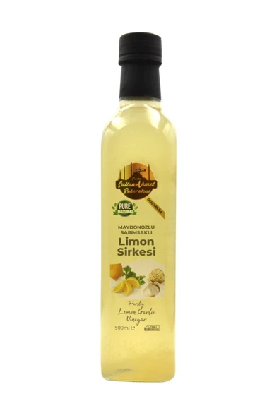 Tarihi SultanAhmet Baharatçısı Maydanozlu Sarımsaklı Limon Sirkesi 500 ml – %100 Katkısız Doğal | Özel Üretim - 1
