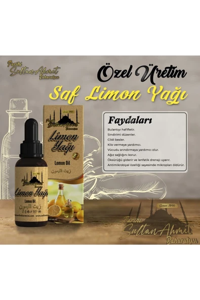 Tarihi SultanAhmet Baharatçısı Limon Yağı 20 ml | %100 Doğal | Katkısız Uçucu Bitkisel Yağ - 3