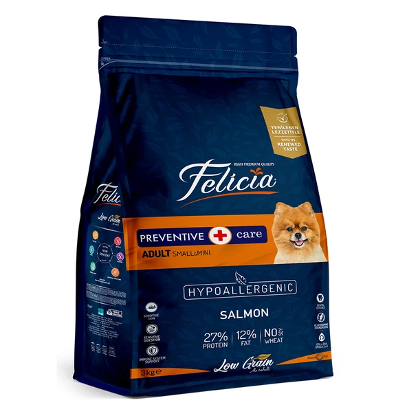 Felicia Preventive Az Tahıllı Small Mini Irk Somonlu Yetişkin Köpek Maması 3 Kg