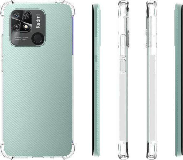 Xiaomi Redmi 10C Uyumlu Darbe Önleyici Sararmaya Dayanıklı Airbag Korumalı Ultra Slim TPU Şeffaf Silikon Kılıf - 2