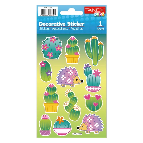 Tanex Kids Sticker Puffy Kirpi ve Kaktüs Serisi Serisi (27223) ürün görseli