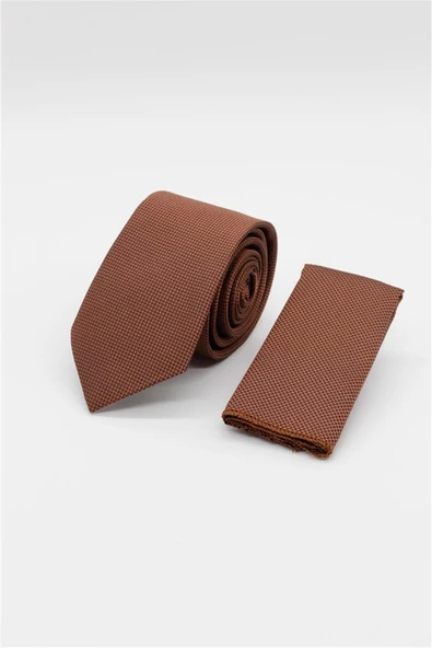 Kiremit Kuş Gözü Desen  6 Cm  Kravat 1090250201 ürün görseli