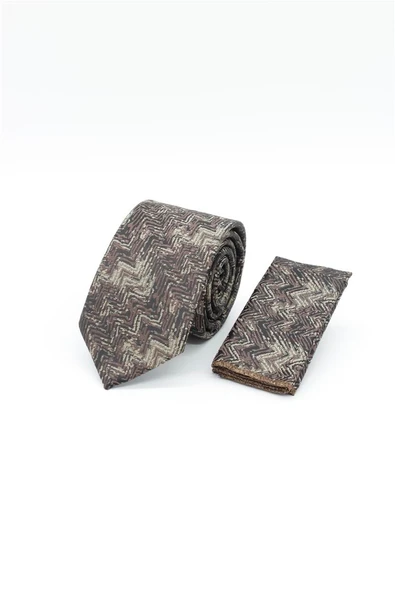 Koyu Kahverengi Desenli 6 Cm Kravat 1090250127