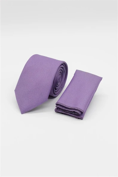 Lila Kuş Gözü Desen Kravat ürün görseli