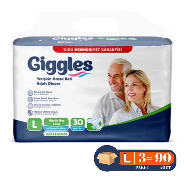 Giggles Belbantlı Büyük Boy L 30'lu 3 Adet Hasta Bezi ürün görseli 1