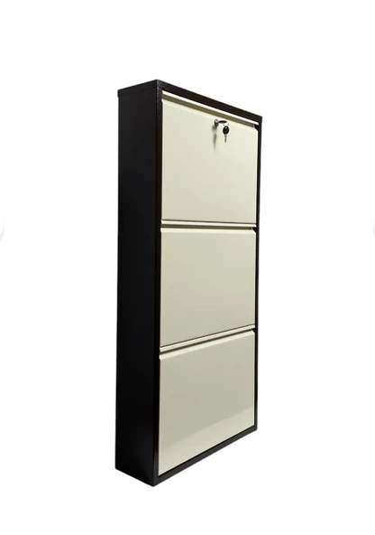 adlsteel Metal Ayakkabılık 3'Lü KİLİTLİ KAHVE-KREM - 2