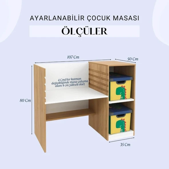 Ayarlanabilir Çalışma Masası – %100 MDF Kalitesi - 4