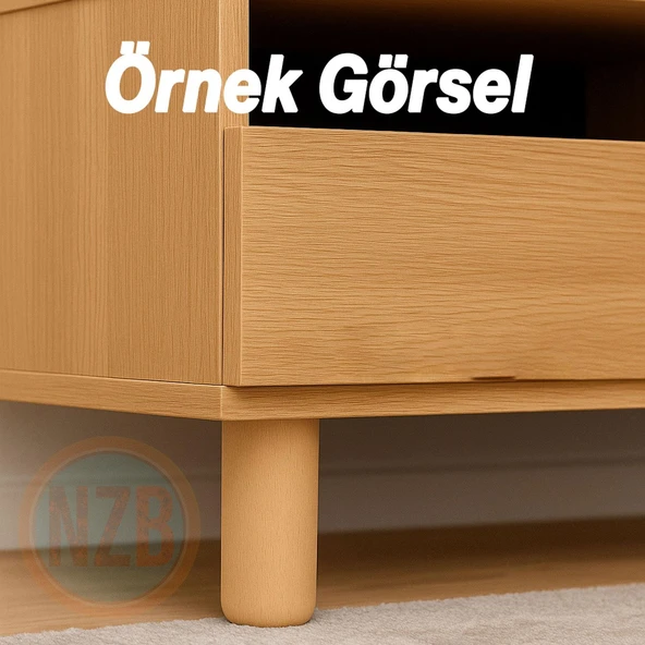 Ahşap Silindir Ayak 20 cm Aparat Dahil Mobilya Koltuk Kanepe Sehpa Masa Ayağı Ayakları - Resim 5