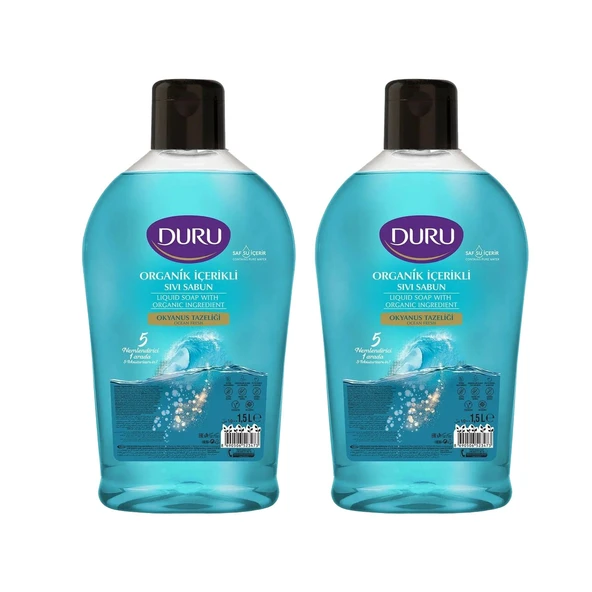 Duru Sıvı Sabun Organik İçerikli Okyanus Tazeliği 1500 ml x 2 adet