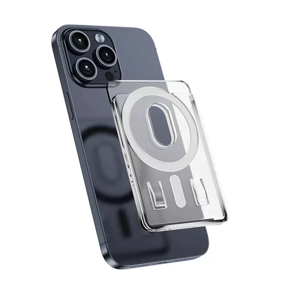 Magnetik Cardsafe Transparan Şeffaf Magsafe Uyumlu Kartlık - 2