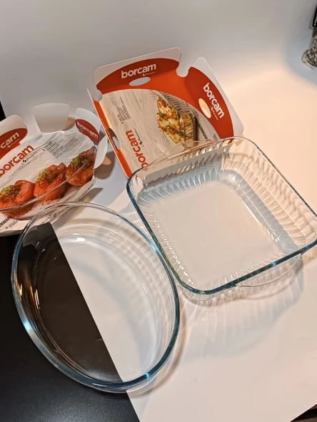 Borcam Orta Boy Orta Boy Fırın Kalıbı 2 li Set Fırın Tepsisi ( 59084+59384)