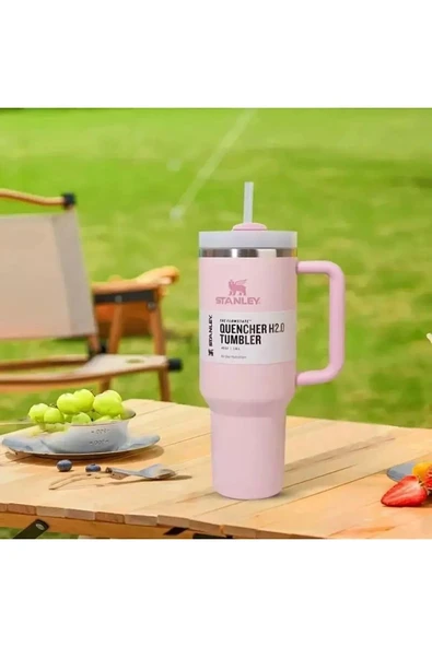 Stanley Quencher Pipetli Termos 1,18 L Açık Pembe - 2