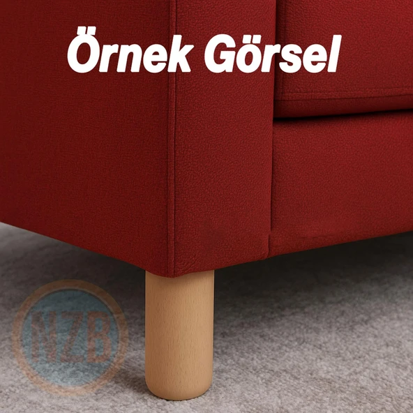 Ahşap Silindir Ayak 20 cm Aparat Dahil Mobilya Koltuk Kanepe Sehpa Masa Ayağı Ayakları - Resim 4