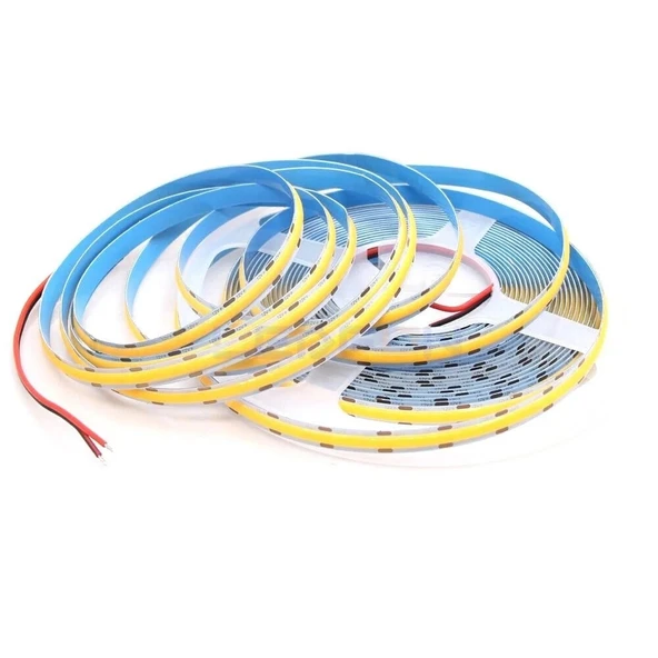 COB Led şerit 5metre 12V 480LED/m 3000K sıcak beyaz 10W 8mm IP20 aydınlatma ışık hortum kendinden yapışkanlı - Resim 9