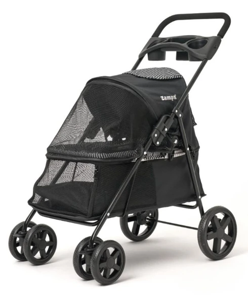 Zampa Tourist Kedi Köpek Arabası (SP01-B)Siyah-Dayanıklı,Konforlu ve Şık Taşıma Çözümü