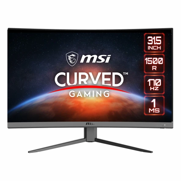 MSI G32CQ4 E2 31.5" 170Hz 1Ms HDMI+DP HDR WQHD FreeSync VA Curved Vesa Monitör