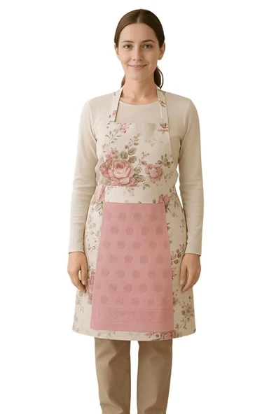 Havlulu Mutfak Önlüğü Pratik Kullanım Önlük - 6