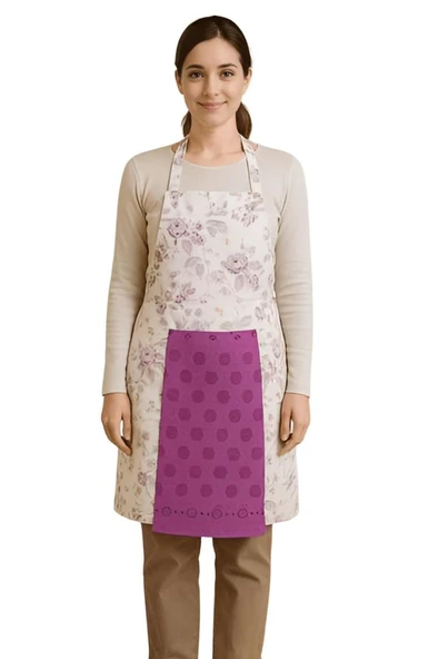 Havlulu Mutfak Önlüğü Pratik Kullanım Önlük - 5