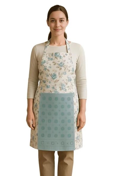 Havlulu Mutfak Önlüğü Pratik Kullanım Önlük - 7