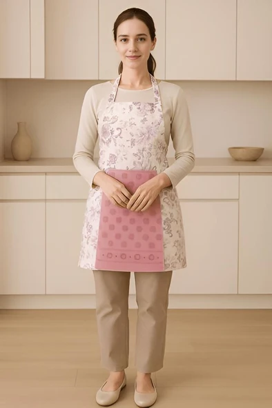 Havlulu Mutfak Önlüğü Pratik Kullanım Önlük - 10