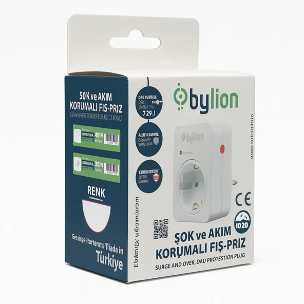 BYLİON ŞOK VE AKIM KORUMALI FİŞ PRİZ SİYAH 720J - 4