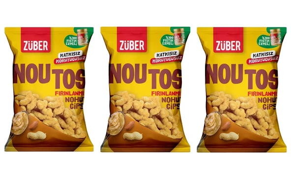 Züber Noutos Nohut Cipsi %100 Fıstık Ezmeli 55gr (3 ADET) - 2