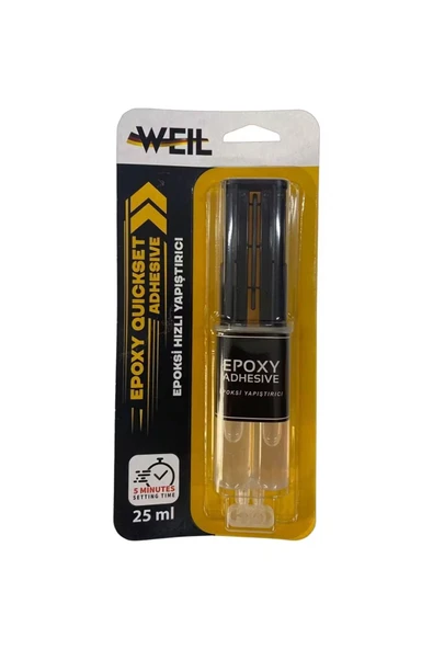 Epoksi Hızlı Yapıştırıcı 25 ml Metal, Seramik, Ahşap, Cam, Plastik