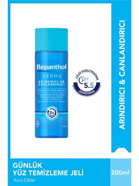 Bepanthol Derma Arındırıcı ve Canlandırıcı Günlük Yüz Temizleme Jeli 200 ml