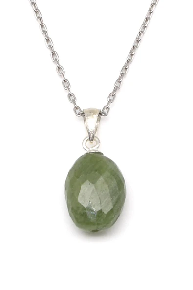 Safir Doğal Taş 925 Ayar Gümüş Kolye