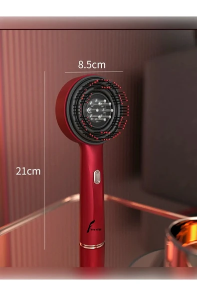 Şarjlı Ve Titreşimli Saç Masaj Tarağı Bakım Yağı Hazneli Fırça - Resim 4