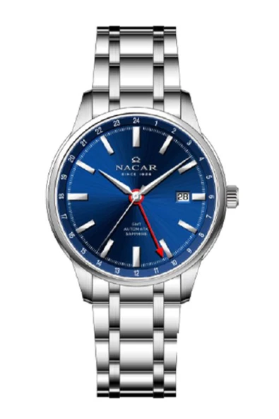 Nacar SAFİR CAM KLASİK GÜMÜŞ ERKEK KOL SAATİ NC42-299357-ALM - Resim 2