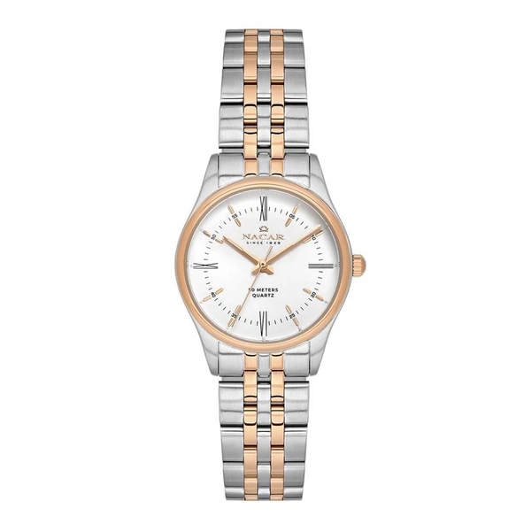 Nacar SAFİR CAM KLASİK GÜMÜŞ - ALTIN ERKEK KOL SAATİ NC42-299358-CWM ürün görseli