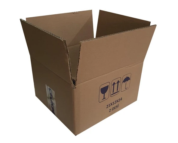 2 Desi Çift Oluklu Karton Koli 21x24 h:12 cm 20 Adet - Resim 2