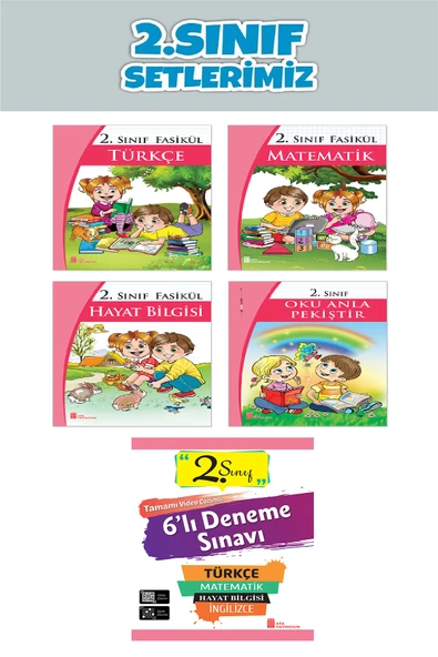2.Sınıf Konu Anlatımlı Fasikül Set(Türkçe-Matematik-Hayat Bilgisi-Oku Anla) + 6 lı Deneme Sınavı ürün görseli 1