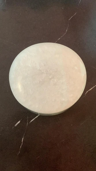 Beyaz Sedefli Ve Fosforlu Neon Yeşili Renk Yuvarlak Şekil Küllük El Yapımı Epoksi Hediyelik - 5