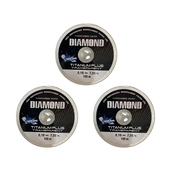 3 adet Bauer Titanium Plus 0.18 mm 100 mt Makara Misina - Renk: Füme 7,05 kg ürün görseli 1