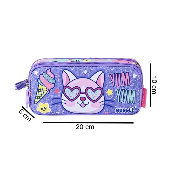 Muggle 2 Bölmeli Purple Yum Yum Kalemlik (MU-5805) - 2