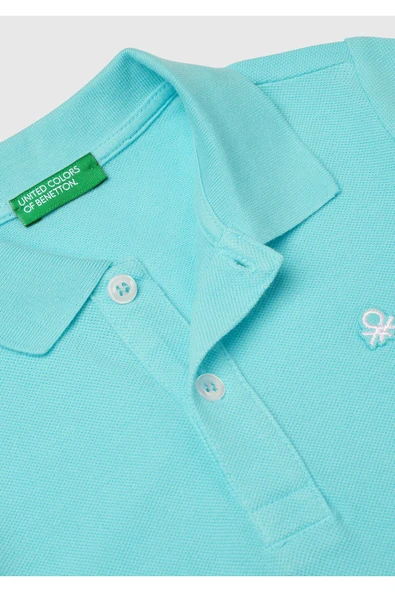 Erkek Çocuk Su Yeşili Logolu Pike Polo T-Shirt - 6