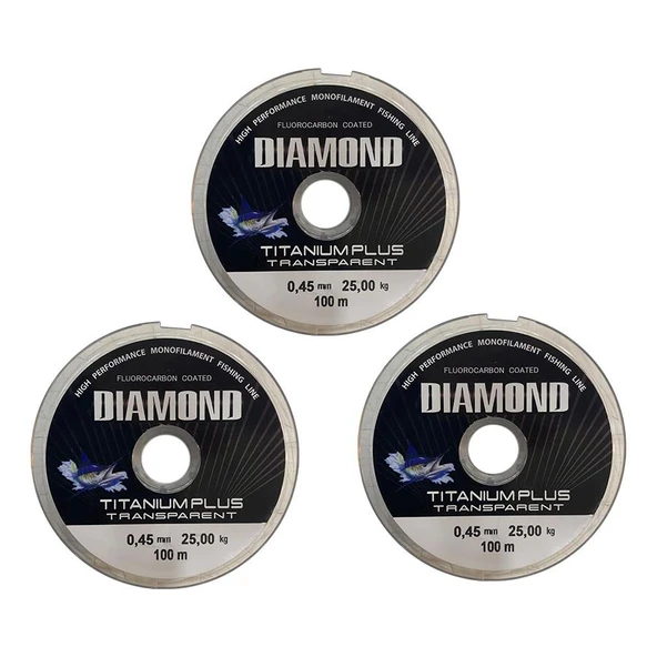 3 adet Bauer Titanium Plus 0.45 mm 100 mt Makara Misina - Renk: Füme 25 kg ürün görseli