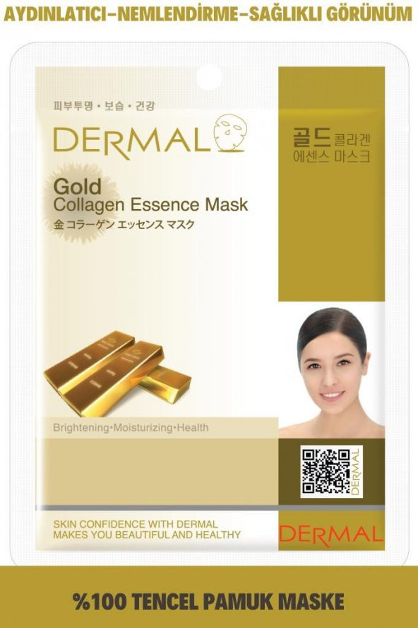 DERMAL Beyazlatıcı ve Nemlendirici Altin Özlü Kolajen Maske 23 GR