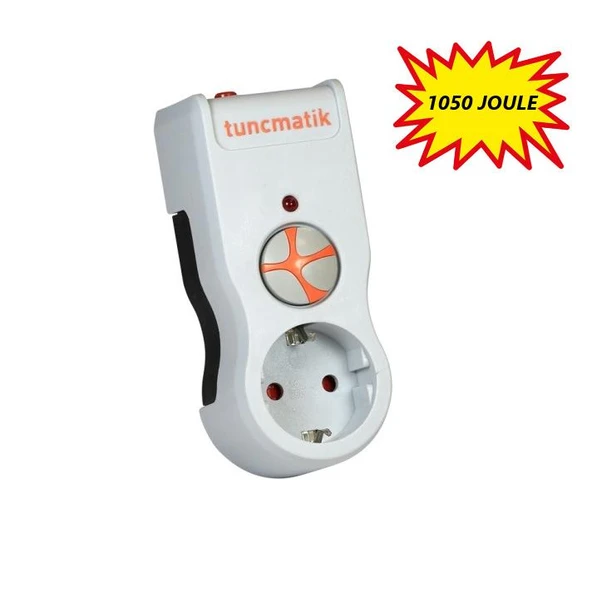 Tunçmatik Tekli Akım Korumalı Priz Anahtarlı Beyaz TSK19019