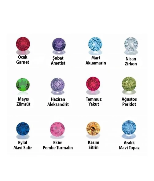 14 Ayar Altın Kaplama Kişiselleştirilebilir Doğum Taşı Damla Taşlı Yüzük - RS00106 - Resim 6