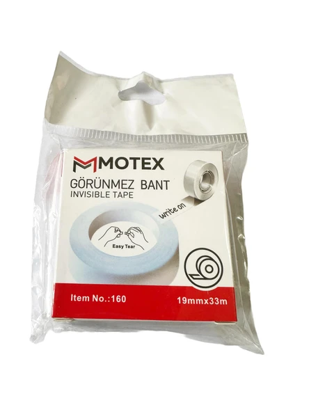 Motex Görünmez Şeffaf Bant - Düzeltme Birleştirme Bandı - 19 mm x 33 Metre - 5 Adet - Resim 2