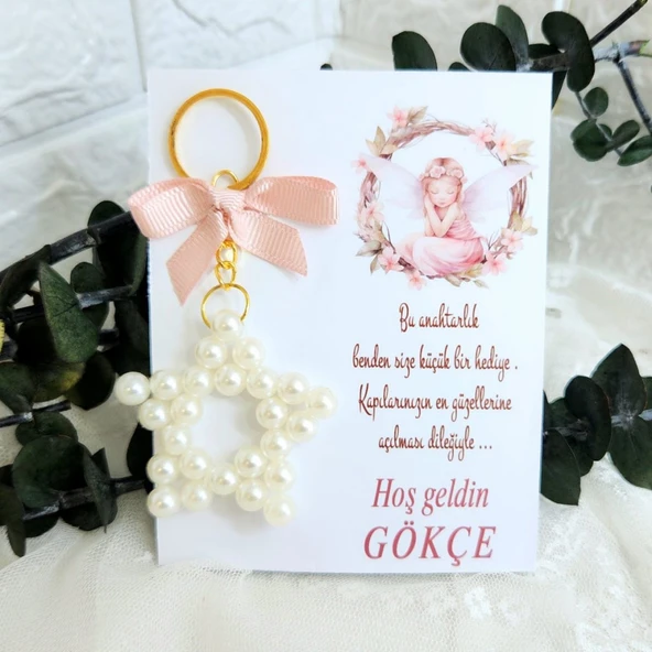Melek Figürlü Kız Bebek Şekeri Anahyarlık Hediyelik İnci(20 Adet)