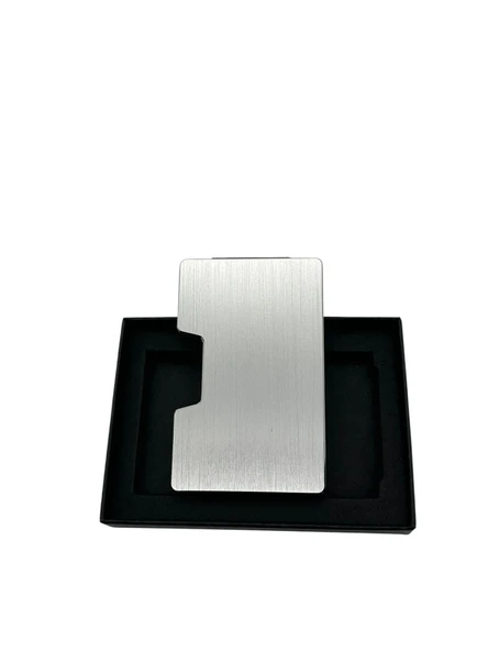 Valkyrie Akıllı Mekanizmalı Metal Minimalist Kartlık RFID Korumalı Şık Dayanıklı 15-25 Kart Kapasiteli Cüzdan Kartlık Gri - 7