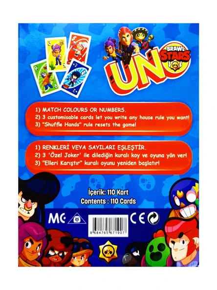 Uno Brawl Stars Resimli Oyun Kartı - 2